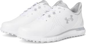 Мужские кроссовки для гольфа Drive Fade без шипов от Under Armour, (102) White/White/Metallic Silver