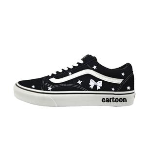 Vans Old Skool нескользящие низкие кроссовки для скейтбординга унисекс black white
