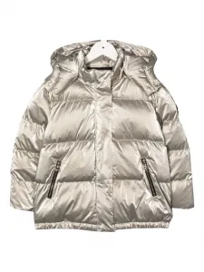 Пуховик с капюшоном Michael Kors Kids, золотистый