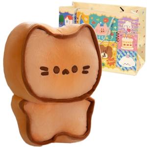 Мягкая игрушка милый котенок Butter Meow и тигровый кот Roll, высота 23 см Small bubble, темно-коричневый