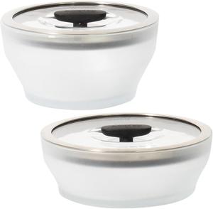 Набор посуды для микроволновой печи Anyday со стеклянными крышками из 4 предметов, черный