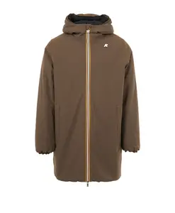 Теплые двойные пальто K-Way, коричневый