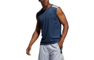 Баскетбольная майка мужская темно-синяя/белая Adidas, синий/белый