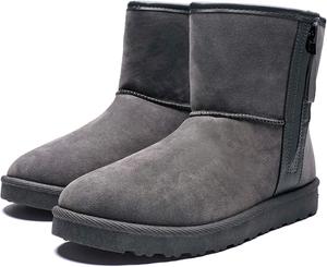 Мужские зимние снежные ботинки DZBAJRQM с теплой флисовой подкладкой, удобные хлопковые ботинки с противоскользящей подошвой, для активного отдыха на улице, легкие повседневные ботинки для прогулок, серый