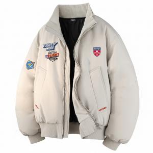 Пуховик Unisex Stand Collar Thickened HUANQIU, светло-серый