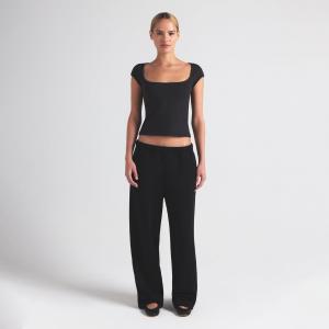 Футболка с круглым вырезом SKIMS COTTON JERSEY, цвет soot