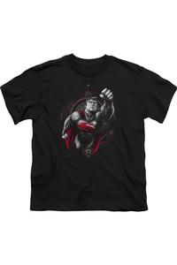 Футболка с принтом "Superman Propaganda" для детей с короткими рукавами Gildan, черный