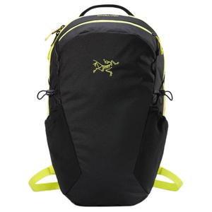 16-литровый альпинистский рюкзак для путешествий из переработанного полиэстера унисекс Arcteryx, черный и неоново-зеленый