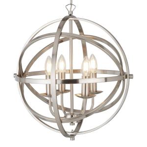 Подвесной светильник searchlight Orbit I, сталь - 4-пламенная