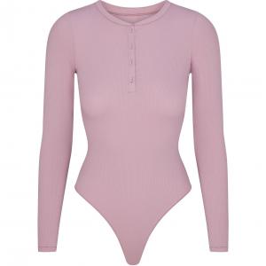 Хлопковый риб лонгслив хенли боди Skims, Dusk/Nightfall Color