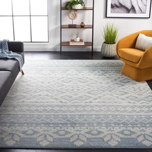 Ковер SAFAVIEH, 183 x 183 см, Adirondack Collection, Slate & Ivory, дизайн Rustic Boho, без линьки и прост в уходе, идеален для помещений с высокой проходимостью в гостиной, спальне (ADR107T)