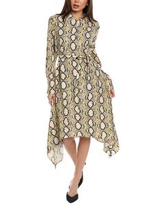 Платье-рубашка с воротником-стойкой St. John, желтый