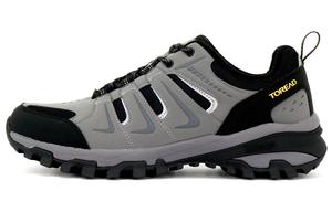 Противоскользящие амортизирующие кроссовки низкие с износостойкими свойствами для активного отдыха серо-черные TOREAD