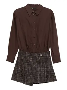 Асимметричное мини-платье Maje, коричневый