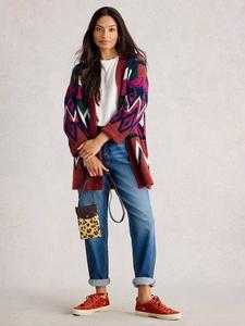 Кардиган Alice с V-образным вырезом White Stuff, Plum/Multi