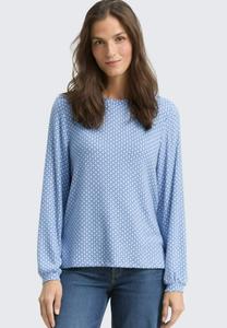 Джемпер TOM TAILOR GEMUSTERTES LANGARM, Blue Graphical Minimal/Light Blue