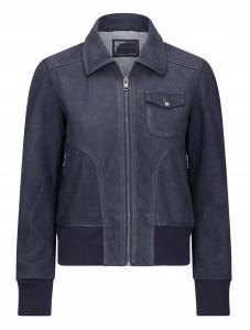 Кожаная куртка-бомбер TruClothing, серый