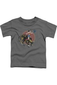 Футболка с коротким рукавом для малышей "Наездник на быке" Justice League of America Gildan, Charcoal