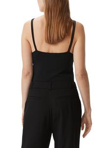 Топ MIT TRANSPARENTEM V-AUSSCHNITT comma, черный