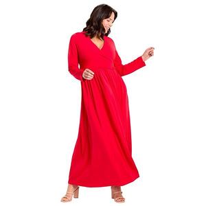 Женское платье-макси с запахом и расклешенным подолом plus size Avenue, Vibrant Red