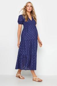 Платье мидакси с английским галстуком и вышивкой для беременных из 100% хлопка Long Tall Sally, синий