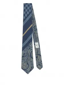 Галстук из жаккардового лоскутного материала Etro, синий