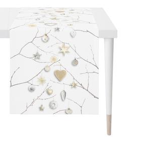 Скатерть-дорожка 46/140 см Apelt, белый/бежево-коричневый