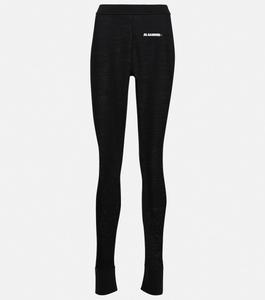 Леггинсы с логотипом JIL SANDER, черный
