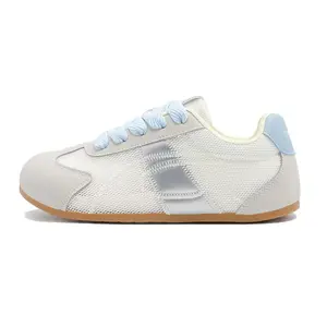 DEERWAY Женские повседневные туфли с низким верхом, увеличивающие рост, износостойкие, легкие и дышащие, бежево-синего цвета