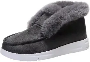 Тапочки для женщин и мужчин для дома и улицы, зимние теплые пушистые домашние тапочки, ботинки с эффектом памяти, уютные тапочки, слипоны, кроссовки унисекс Baimiu, серый