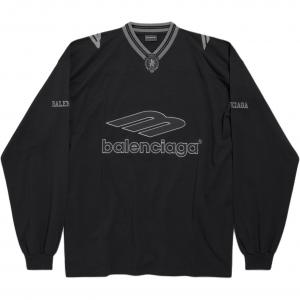 Футбольная майка FW25 свободного кроя, мужская Balenciaga, черный/charcoal серый