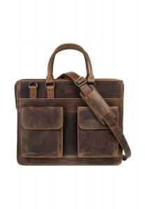 Портфель, натуральная кожа BAGAN, коричневый