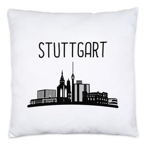 Подушка STUTTGART Skyline с наполнителем, сувенир на память, мотив немецких городов, силуэт города, идея подарка для переезда Hey!Print