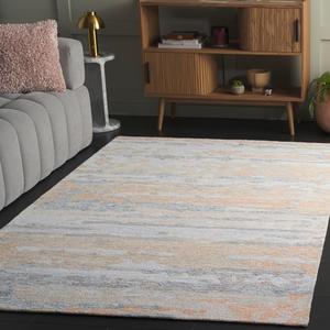 Ковер SAFAVIEH, 183 x 183 см, коллекции Ebony — цвет Grey & Rust, ручной работы из шерсти, идеально для гостиной, спальни, столовой (EBN176F)