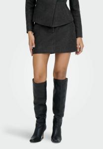 Юбка ONLY A-line skirt, Dark Grey Melange/Mottled Dark Grey