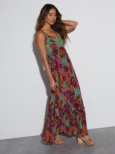 Длинное платье Milan Kiss, цвет pflaume/grün/orange