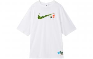 Nike Женская футболка с принтом Swoosh в ретро-стиле, белая