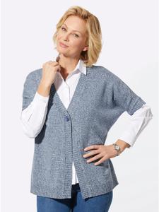 WITT WEIDEN Вязаный жилет дымчато-голубого меланжа цвета экрю