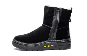 JOSINY Теплые, износостойкие, с противоскользящим покрытием короткие зимние ботинки для мужчин, черные