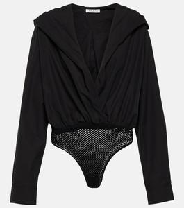 Хлопковое боди с капюшоном ALAÏA, черный