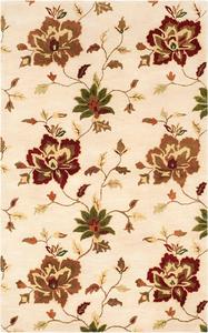 SAFAVIEH Jardin Collection ковер 153 x 244 см - Ivory & Multi, ручной работы цветочный шерстяной, идеален для помещений с высокой проходимостью в гостиной, спальне (JAR811A)