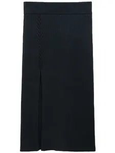 Юбка миди с разрезом спереди Filippa K, черный