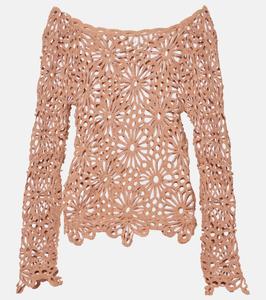 Топ из хлопковой смеси с открытыми плечами Norma Kamali, Cappuccino