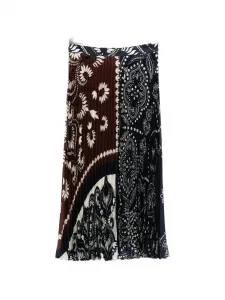 Плиссированная миди-юбка с цветочным принтом Weekend Max Mara, синий