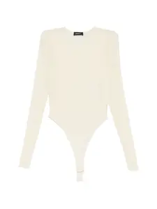 Прозрачное боди Wardrobe.Nyc, бежевый