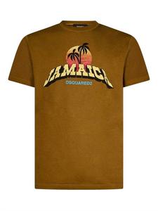 Мужская футболка с круглым вырезом и принтом в цвете «милитари-зеленый» Dsquared1, Military Green