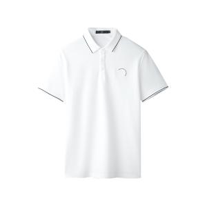 Поло для мужчин с заостренным воротником, умеренная посадка HLA, raw белый m4