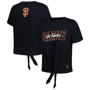 Женская черная футболка San Francisco Giants с закрученным передом The Wild Collective