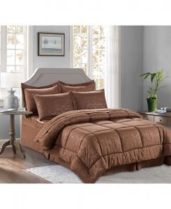 Комплект постельного белья Bamboo Pinted из 8 предметов, размер King/California King Elegant Comfort, Medium Bro