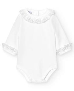 В упаковке 2 детских боди с батистовым воротником и манжетами Babidú, серый